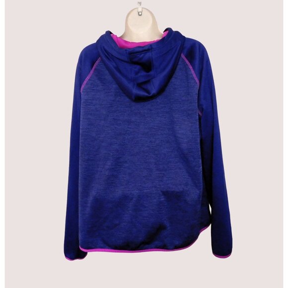 Danskin Dri Fit Hoodie Sweatshirt Womens XXL Blue Purple Trim Thumb Holes Polyes - Picture 3 of 8